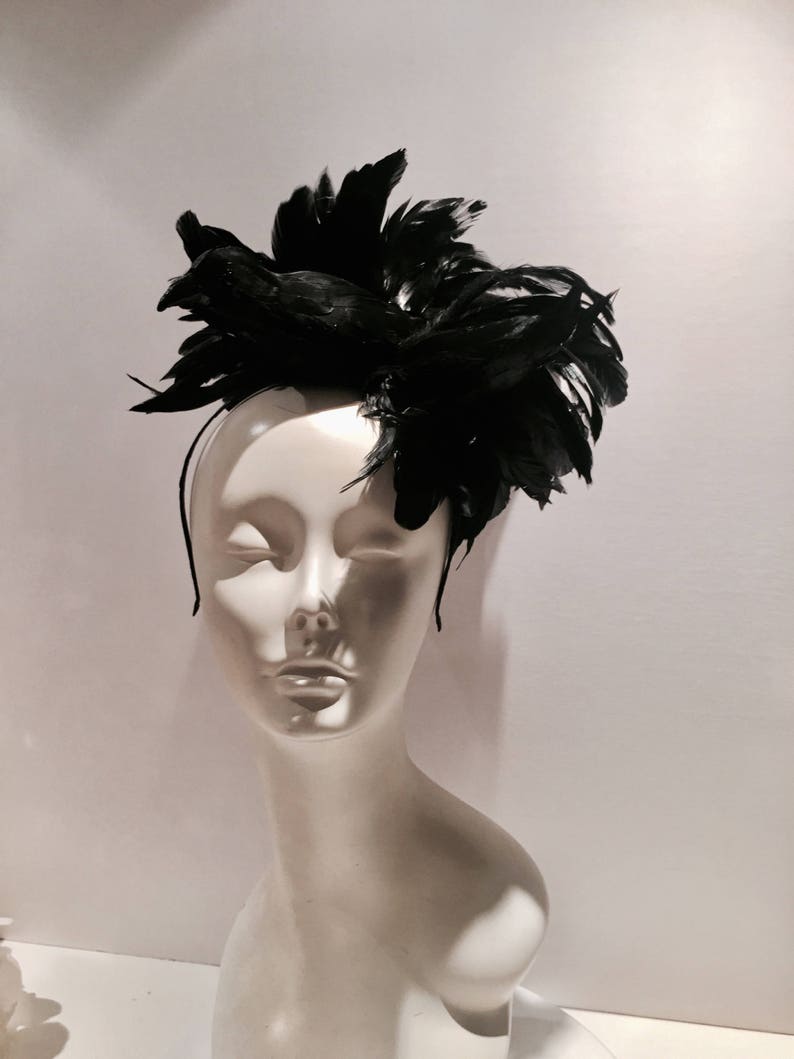 Black Fascinator for All Occasions Bird Hat Costume | Etsy