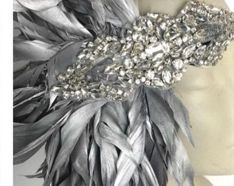 1920s silver Head Wrap- Gatsby Style