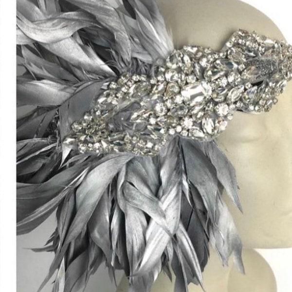 1920s silver Head Wrap- Gatsby Style