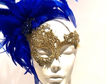 Royal Blue Mask- Lace Mask - Halloween Masquerade
