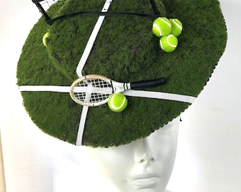 Tennis fascinator -Unique hat- Mad hatter