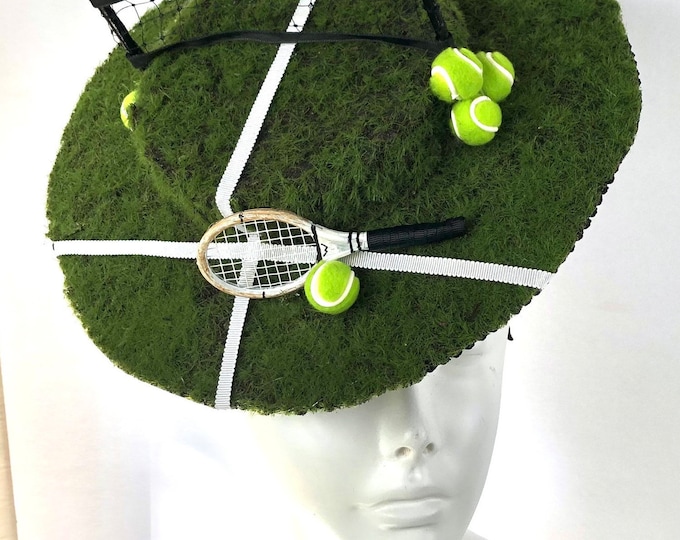 Tennis fascinator -Unique hat- Mad hatter