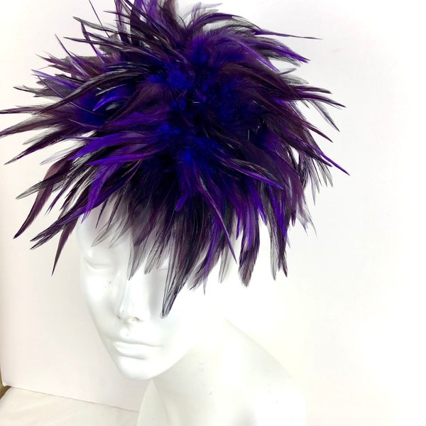 Purple Fascinator- Kentucky Derby- Feather Headband