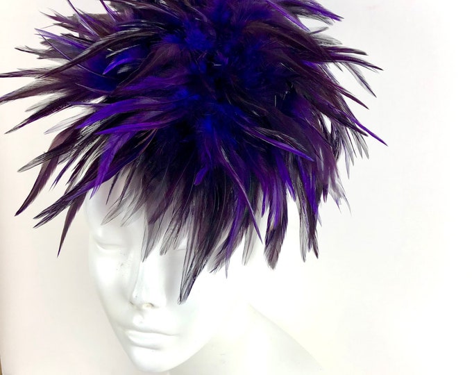 Purple Fascinator- Kentucky Derby- Feather Headband