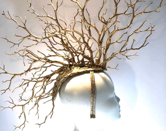 Mohawk Headpiece- Gold Branch headdress