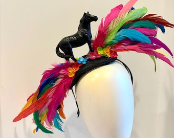 Horse Fascinator- Derby Racing hat- Horse lover