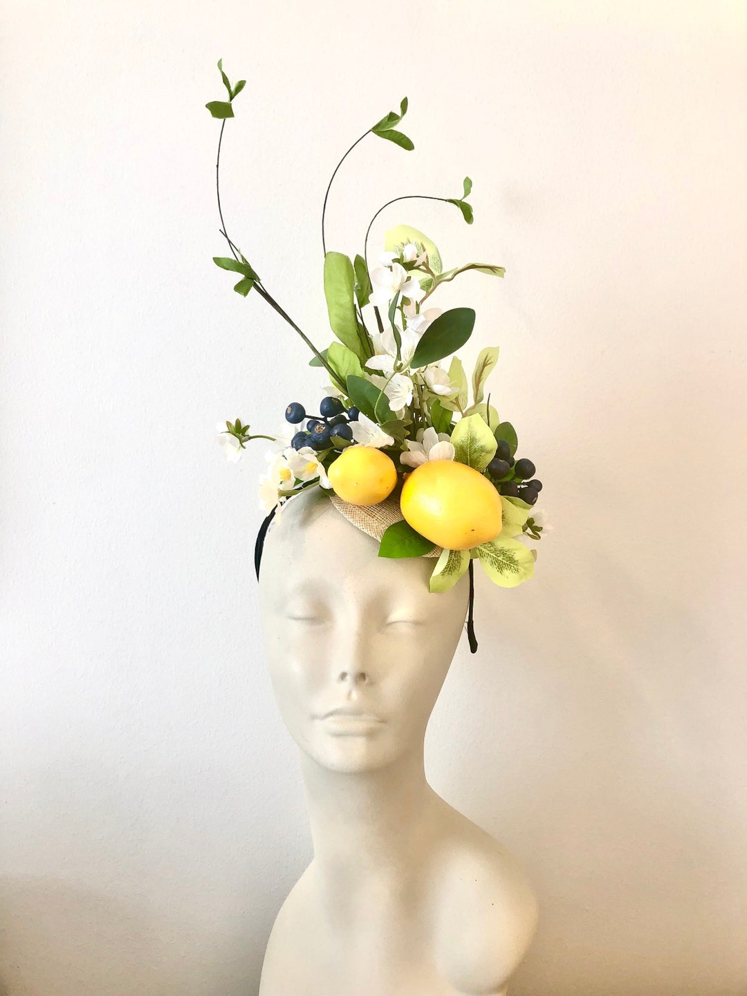 Lemon Fruit Fascinator mad Hatter Derby Yellow Hat Etsy