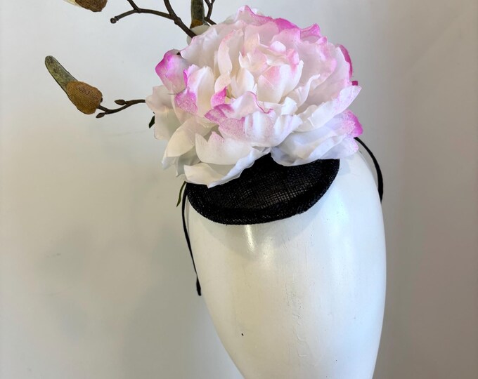 Pink and black Fascinator - Wedding- Derby- Tea Party
