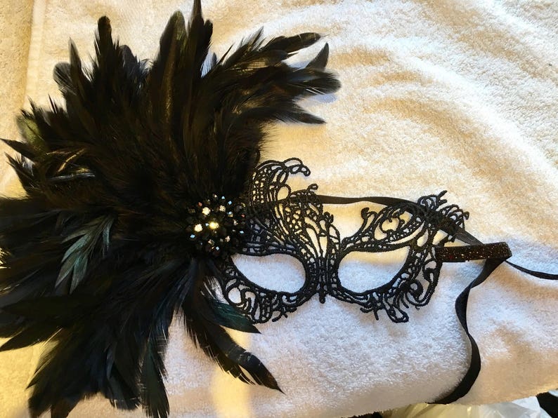Feather Mask Lace Masquerade Mask Pink Mask