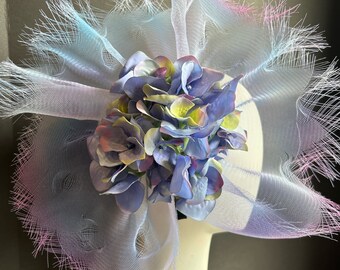 Purple Hydrangea Fascinator- Floral Hat- Derby- One of a kind