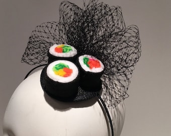Fun Fascinator -Derby -Sushi - Miniature food