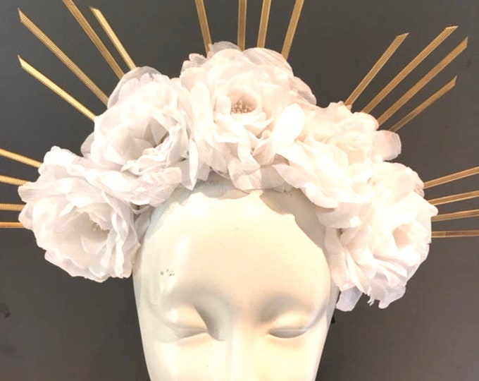 Large Flower Headband in Latte main image 0