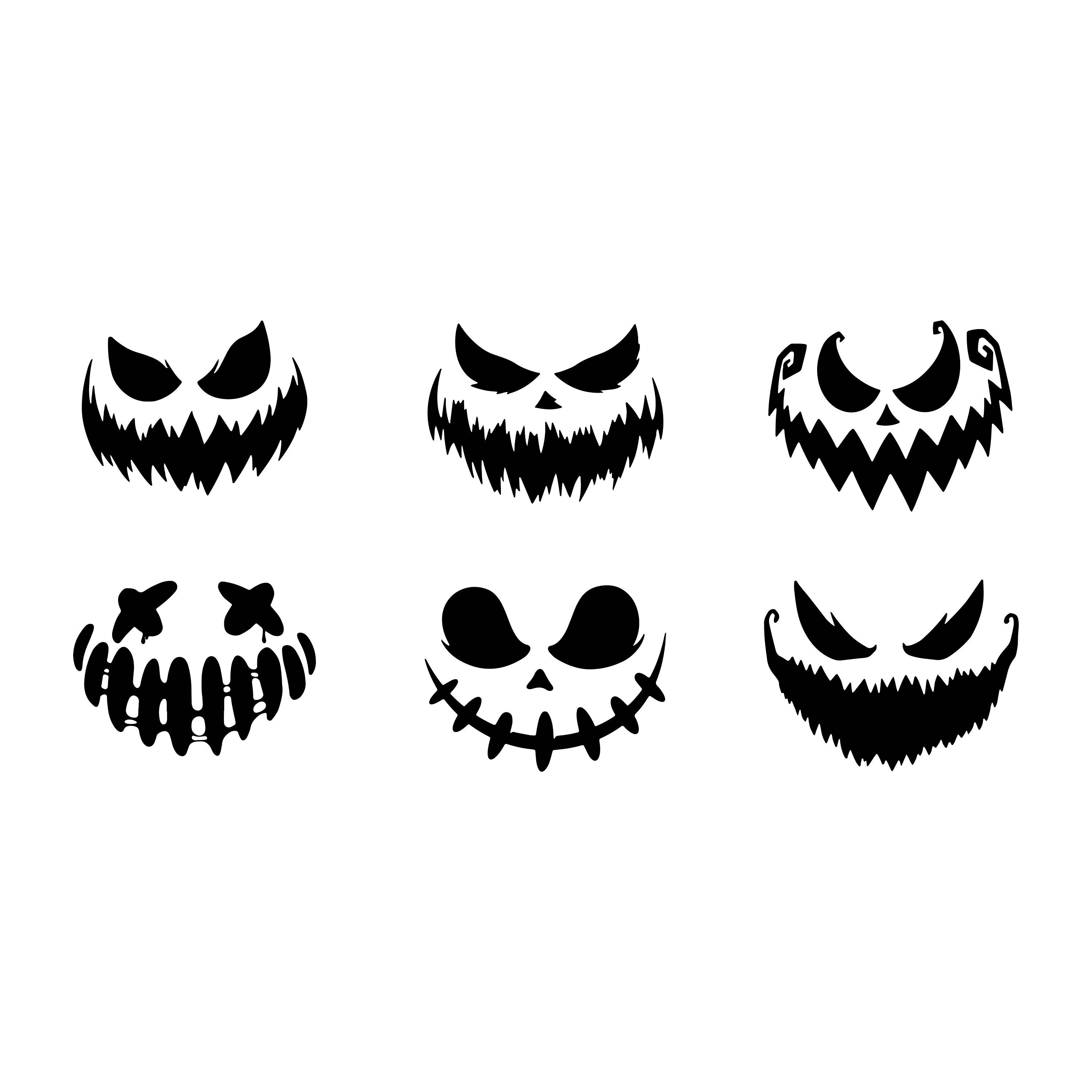 Pumpkin Faces Decal Files Cut Files for Cricut Svg Png Dxf | Etsy