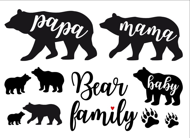 Download Bear Family Decal Pack Files cut files for cricut svg png ...