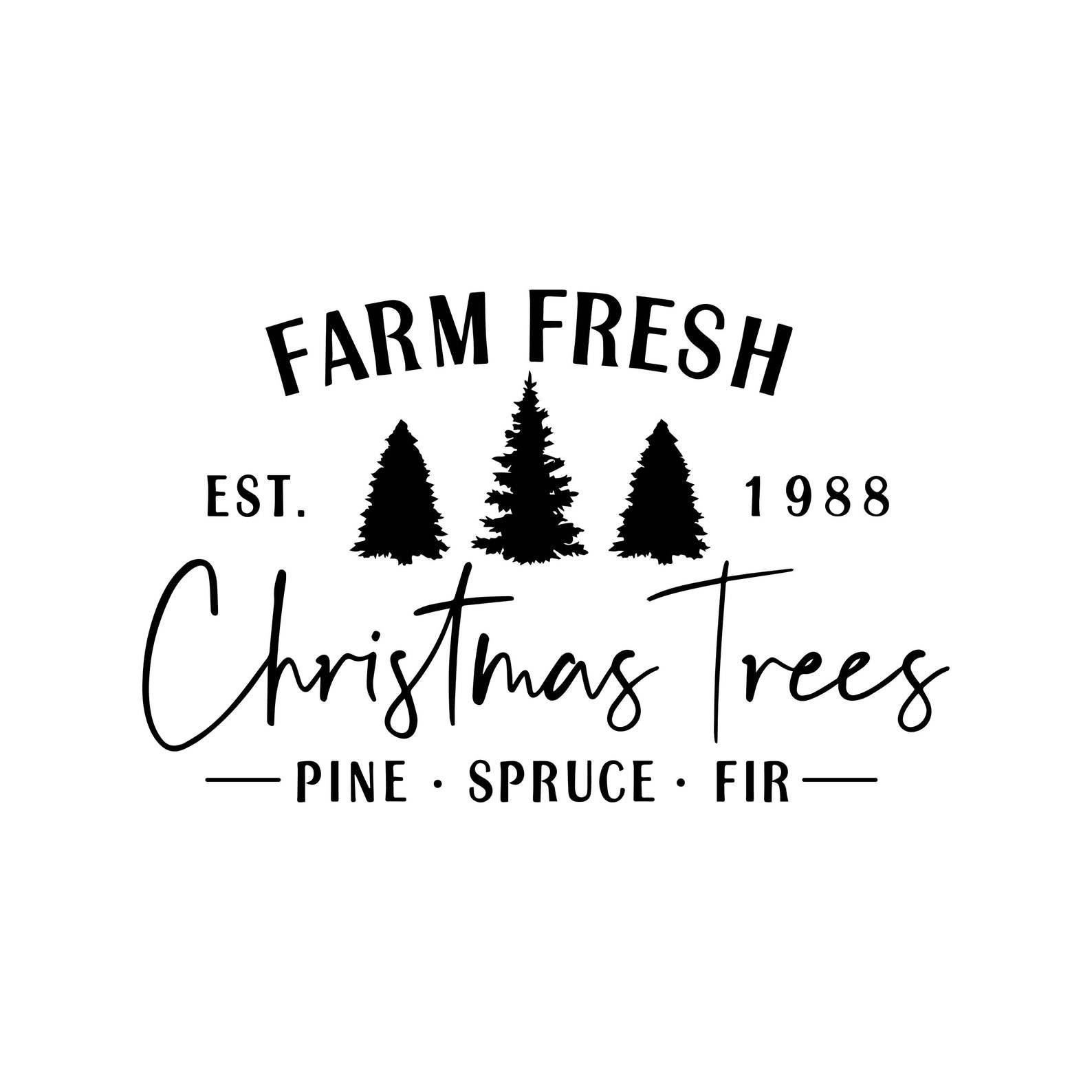 Farm Fresh Christmas Tree Decal Files cut files for cricut | Etsy