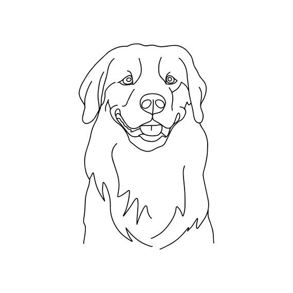 Golden Retriever Line Drawing Decal Files cut files for | Etsy