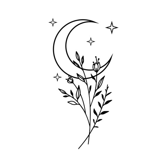 Celestial Moon Decal Files cut files for cricut svg png | Etsy