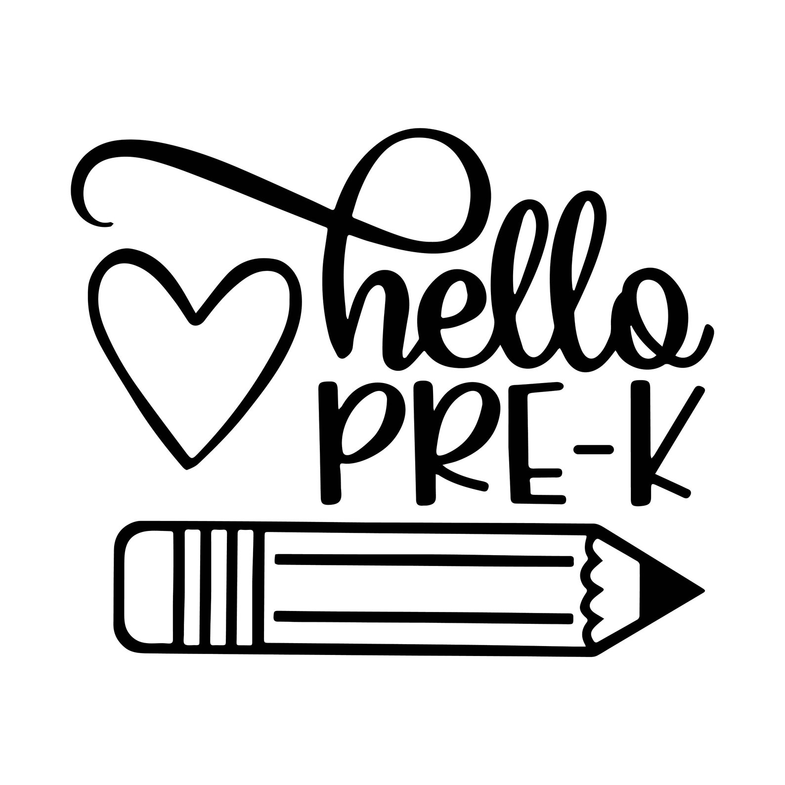 Hello Pre K Decal Files cut files for cricut svg png dxf | Etsy
