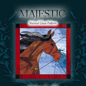 Majestic - stained glass horse head pattern suncatcher window hanging glass art
