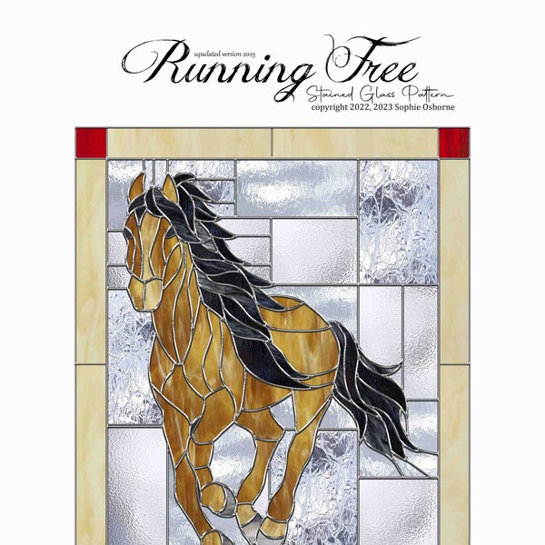 Running Free Stained Glass Horse Pattern