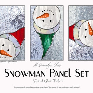 Snowman Panel Series Stained Glass Patterns