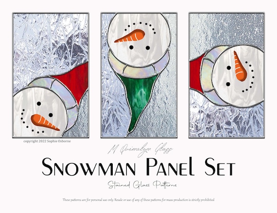 雪だるまパネルシリーズ ステンドグラスパターン - Etsy 日本