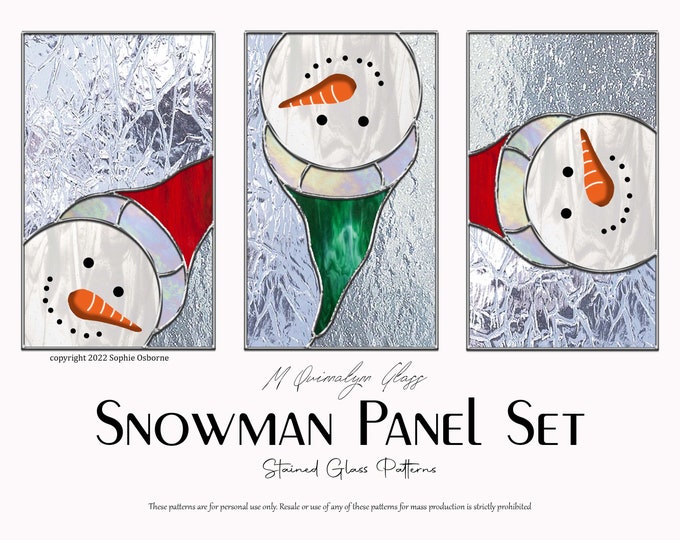 Snowman Panel Series Stained Glass Patterns - Etsy