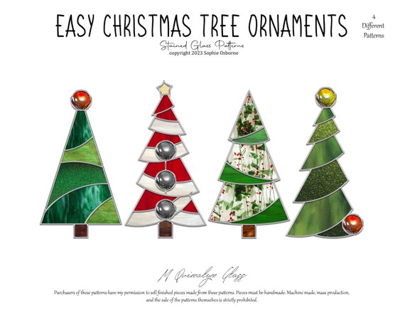 Easy Christmas Tree Ornaments Staine Glass Pattern