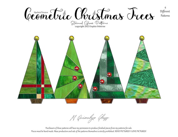 Colored glass christmas trees Clearance