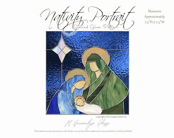 Nativity Portrait Stained Glass Pattern