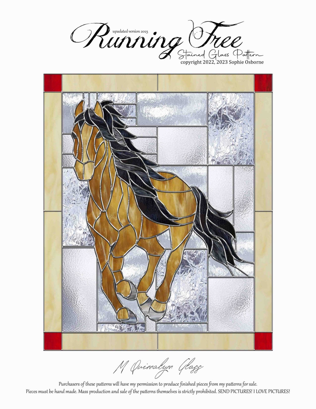 Running Free Stained Glass Horse Pattern - Etsy