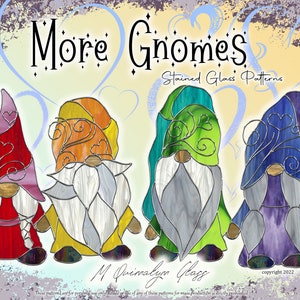 More Gnomes! stained glass gnome patterns suncatchers glass art