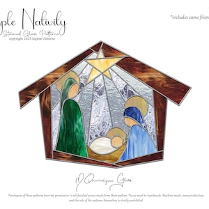 Simple Nativity Stained Glass Pattern Version 2