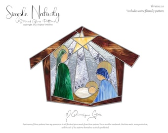 Simple Nativity Stained Glass Pattern Version 2