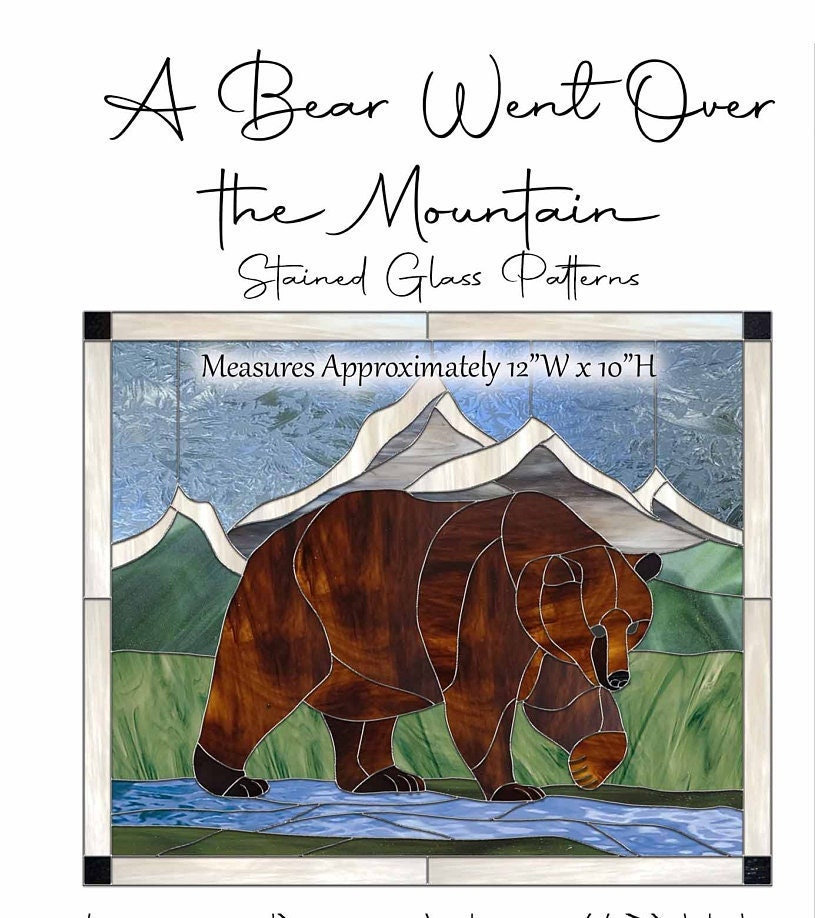 a-bear-went-over-the-mountain-stained-glass-pattern-etsy