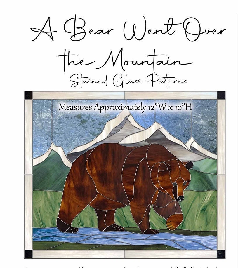 A Bear Went Over the Mountain Stained Glass Pattern - Etsy