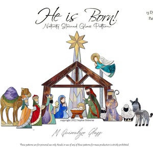 He is Born! Stained Glass Nativity Pattern *Original Version