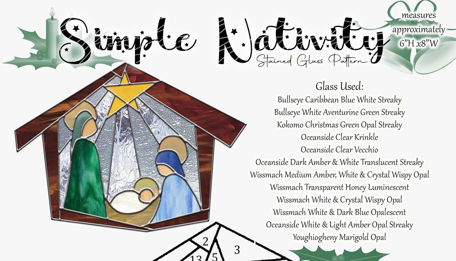 Simple Nativity Stained Glass Pattern Etsy