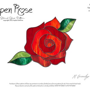 Open Rose Stained Glass Pattern