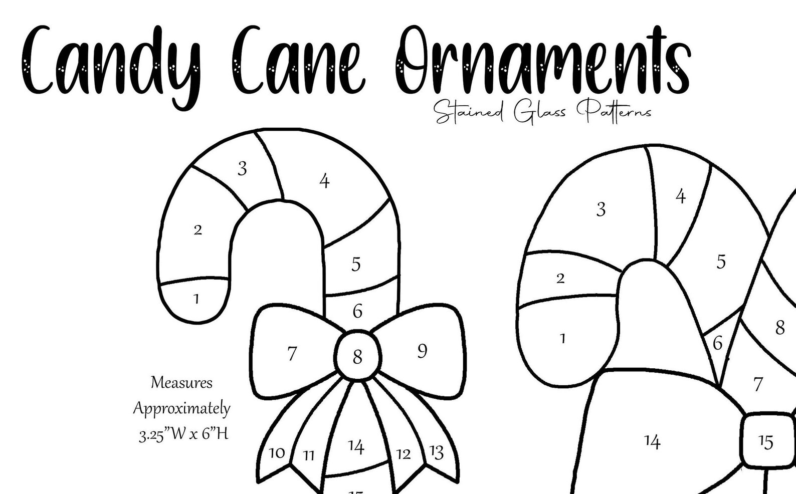 Simple Christmas Ornaments Stained Glass Patterns - Etsy