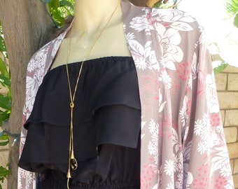 Handmade Floral Kimono, Boho Kimono Jacket, Free Size Kimono Duster, Plus Size Made When Ordered