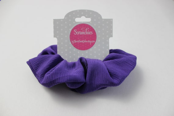 Purple Crush Scrunchie Ribbed Purple Hair Scrunchie Etsy