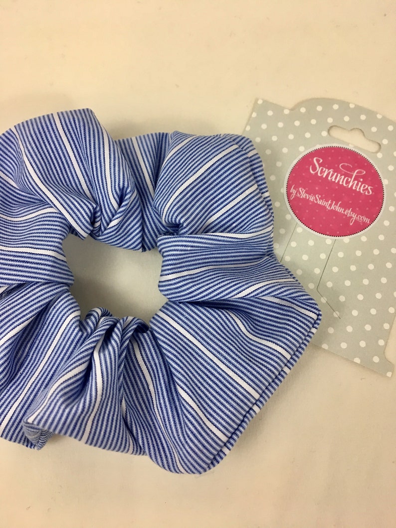 Blue Pinwheel Scrunchie Hair Scrunchie 80/'s 90/'s Retro Scrunchies Handmade Hair Cloud