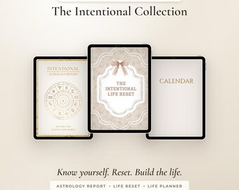 Pacchetto Collezione Intenzionale • Agenda digitale senza data, quaderno di esercizi per il riavvio della vita + report astrologico (PDF)