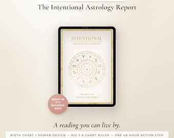 Analisi astrologica personalizzata, tema natale e interpretazione del design umano, scritta appositamente per te, in formato PDF.