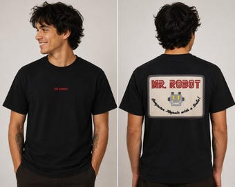 Mr. Robot patch graphic T-Shirt | retro arcade tech tee