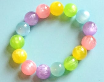 LAST ONE! - Chunky Pastel Rainbow Translucent Stretch Bracelet