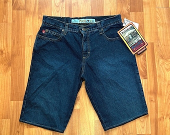 Vintage Y2K Muddstock Denim Jorts Deadstock Mudd Jeans Long Shorts Size 10