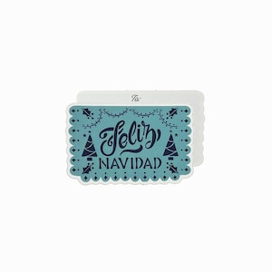 Feliz Navidad Papel Picado Sticker/Gift Tag