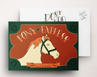 Pony Express Illustrated Postcard